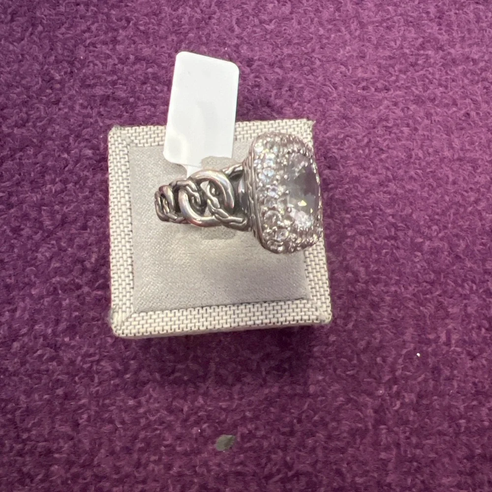 John Hardy Sterling Silver cocktail ring white sapphire